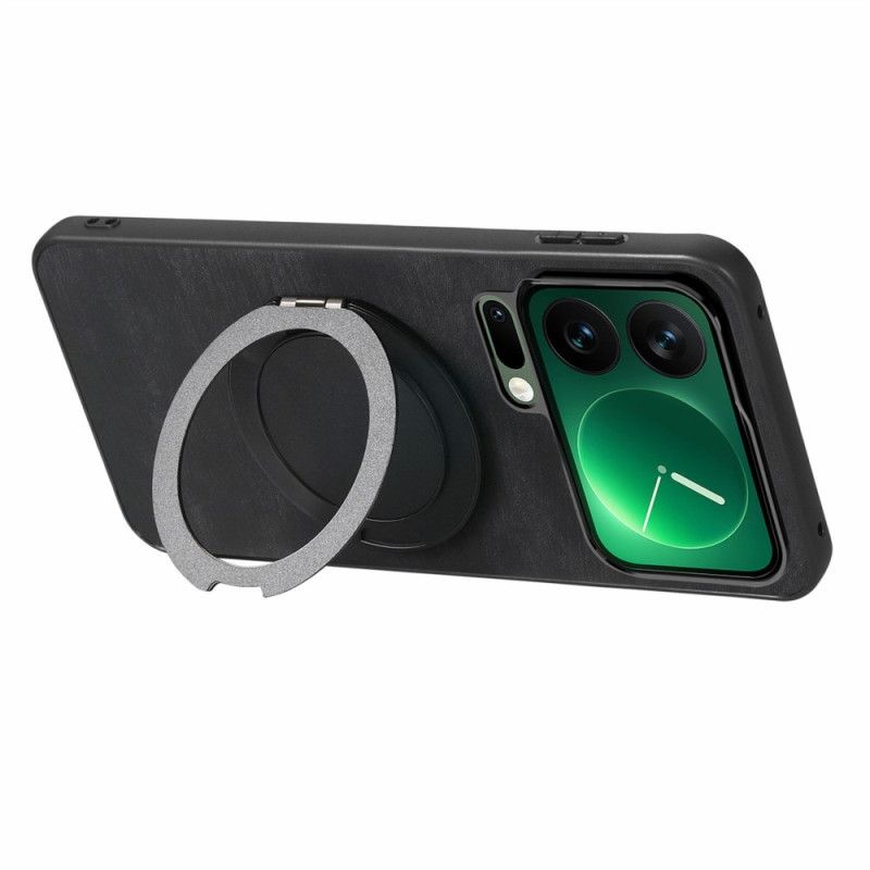 Cover Til Xiaomi 17 Pro Max Roterende Stativ Og Retro Lædertekstur
