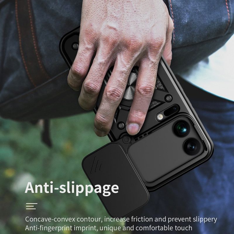Cover Til Xiaomi 17 Pro Max Skydeligt Kameradæksel Og Stativ