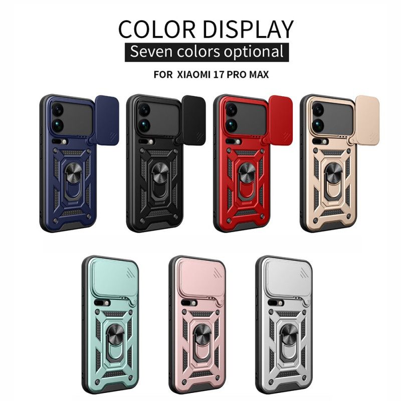 Cover Til Xiaomi 17 Pro Max Skydeligt Kameradæksel Og Stativ