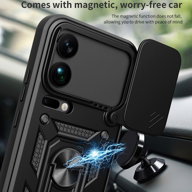 Cover Til Xiaomi 17 Pro Max Skydeligt Kameradæksel Og Stativ