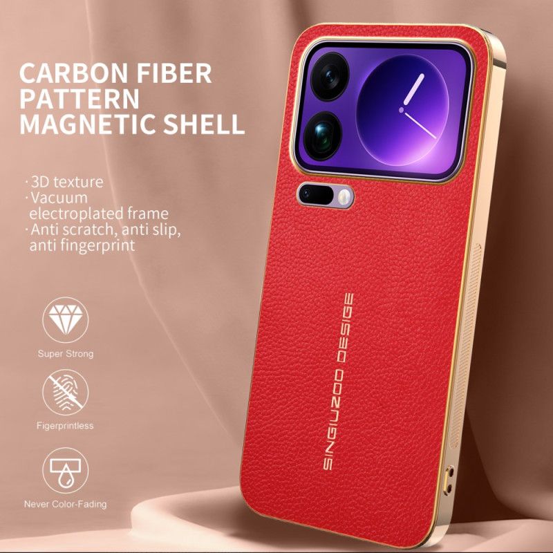 Cover Xiaomi 17 Pro Max Ridsefast Litchitekstur