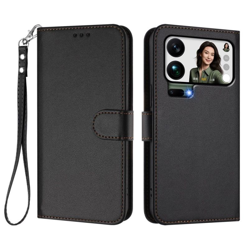 Flip Cover Til Xiaomi 17 Pro Max Almindelig Lædereffekt