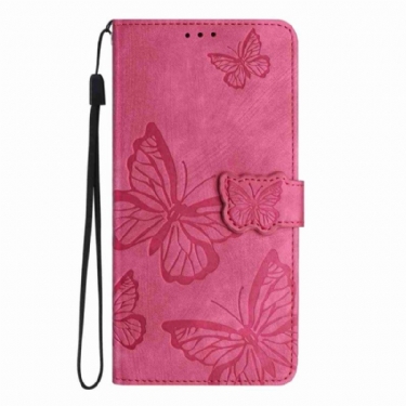 Flip Cover Til Xiaomi 17 Pro Max Sommerfugledesign Med Ruskindseffekt