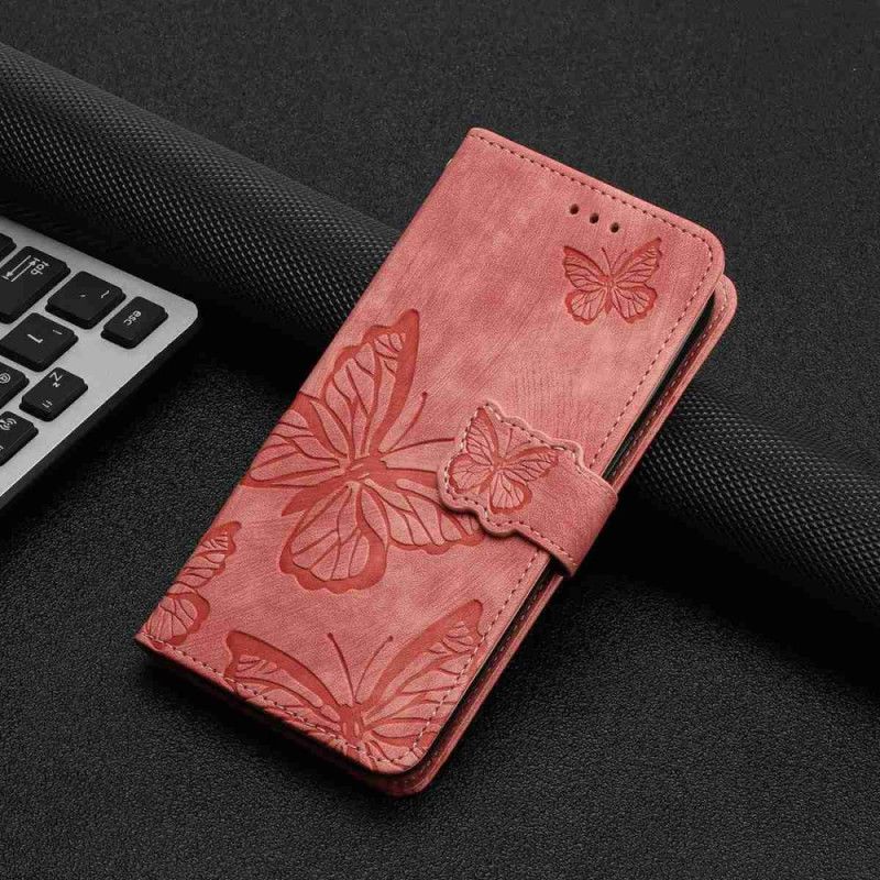 Flip Cover Til Xiaomi 17 Pro Max Sommerfugledesign Med Ruskindseffekt