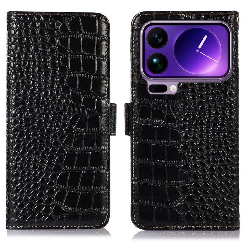 Flip Cover Xiaomi 17 Pro Max Krokodilletekstureret Rfid-beskyttelse