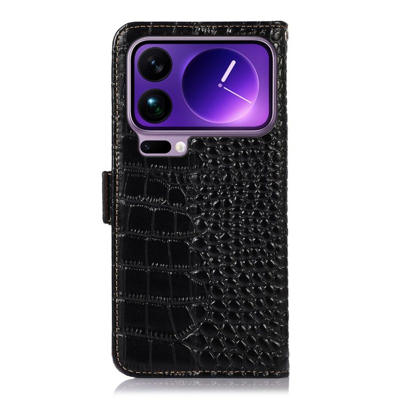 Flip Cover Xiaomi 17 Pro Max Krokodilletekstureret Rfid-beskyttelse