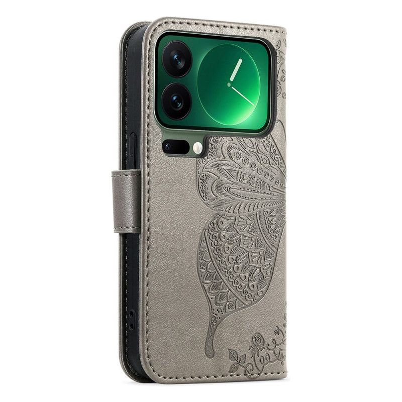 Flip Cover Xiaomi 17 Pro Max Sommerfugl Og Rhinsten
