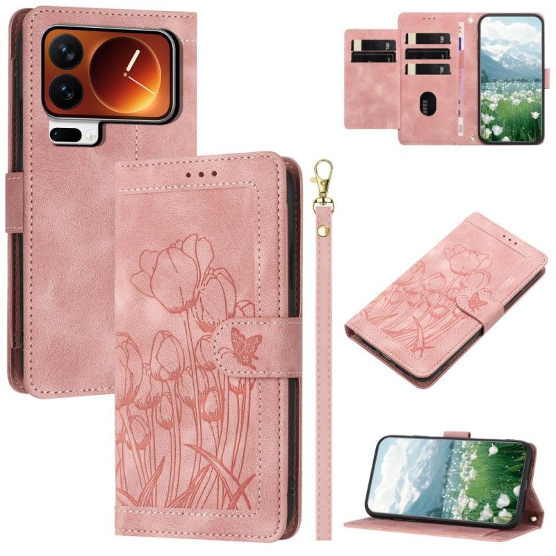 Læder Cover Xiaomi 17 Pro Max Telefon Etui 5 Kortholdere Og Snor
