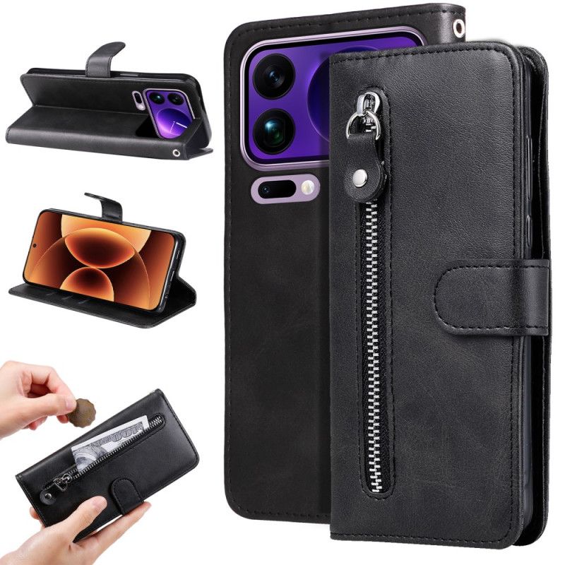 Læder Cover Xiaomi 17 Pro Max Telefon Etui Lynlåslomme