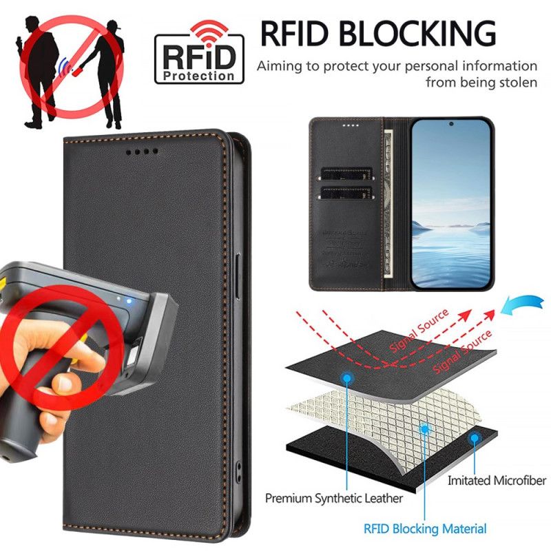 Læder Cover Xiaomi 17 Pro Max Telefon Etui Magnetisk Lukning Og Rfid-beskyttelse