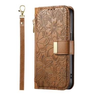 Læder Cover Xiaomi 17 Pro Max Telefon Etui Pung Med Blomstermønster