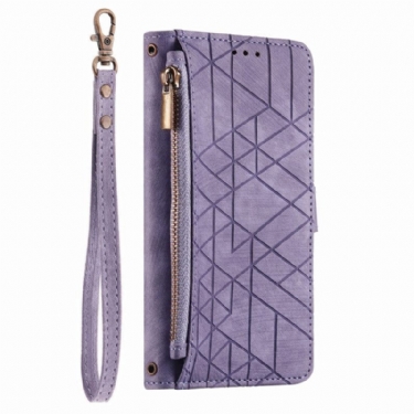 Læder Cover Xiaomi 17 Pro Max Telefon Etui Pung Med Geometrisk Design