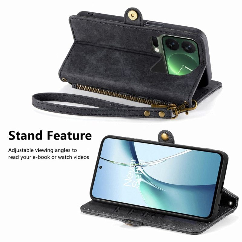 Læder Cover Xiaomi 17 Pro Max Telefon Etui Pung Med Geometrisk Design
