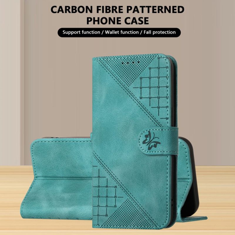 Læder Cover Xiaomi 17 Pro Max Telefon Etui Sommerfugle- Og Geometrisk Design