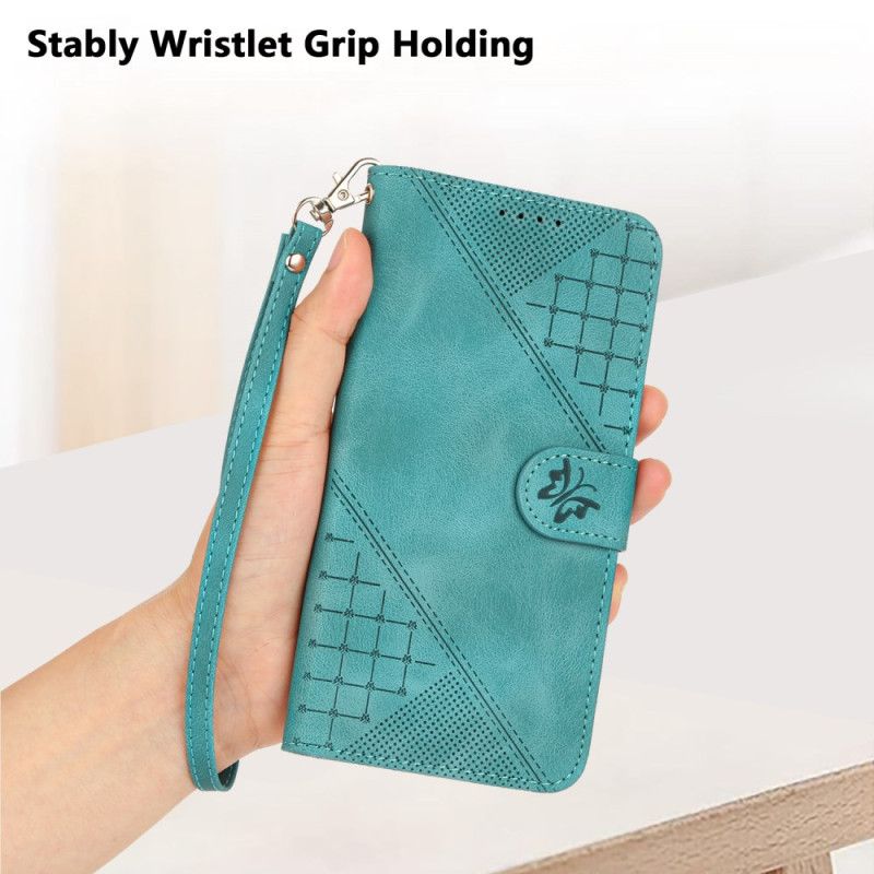Læder Cover Xiaomi 17 Pro Max Telefon Etui Sommerfugle- Og Geometrisk Design