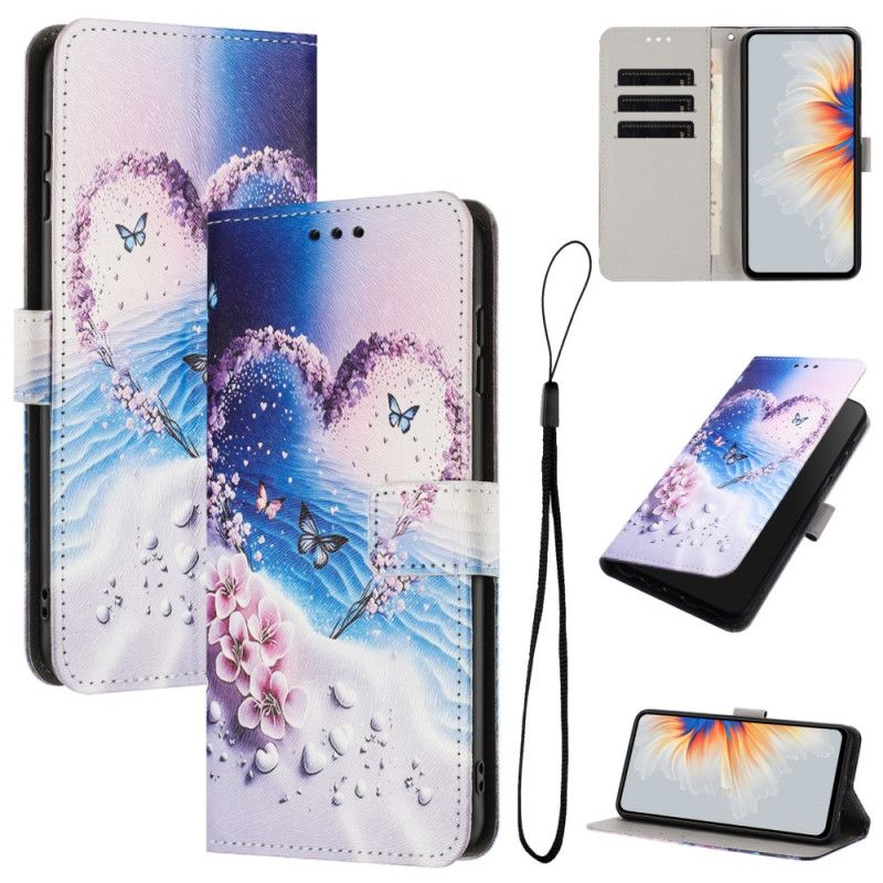 Læder Cover Xiaomi 17 Pro Max Telefon Etui Sommerfuglehjerte