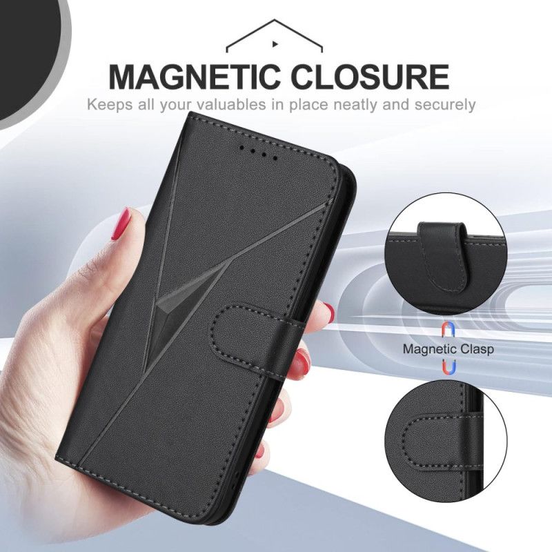 Læder Cover Xiaomi 17 Pro Max Trekantmønster