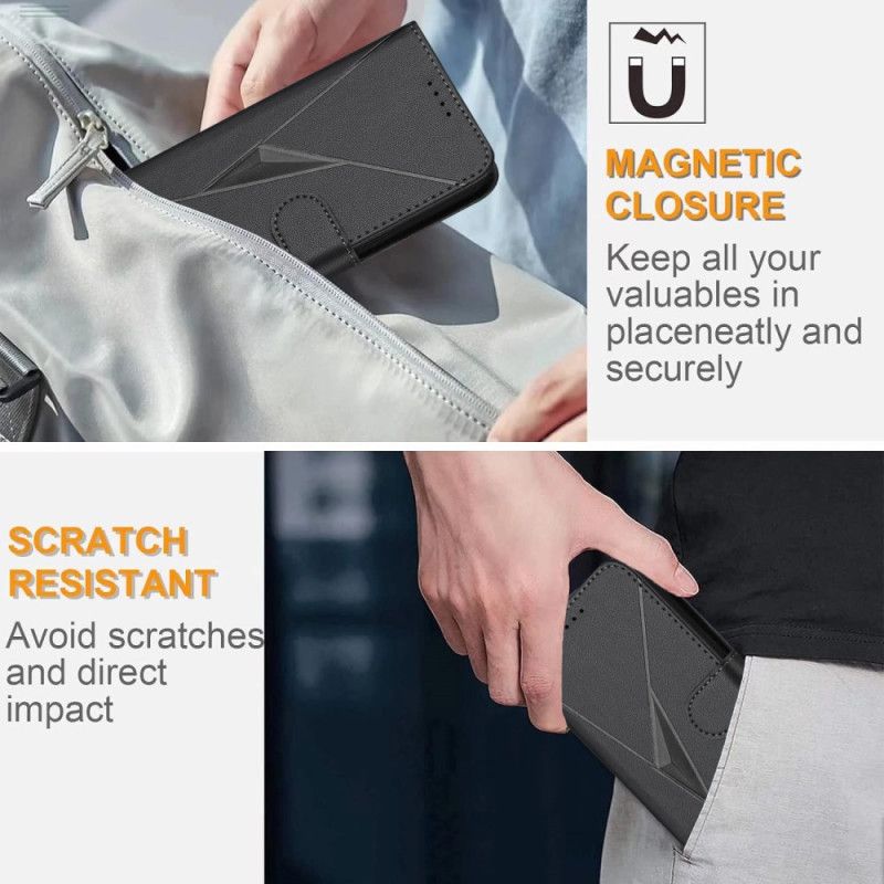 Læder Cover Xiaomi 17 Pro Max Trekantmønster