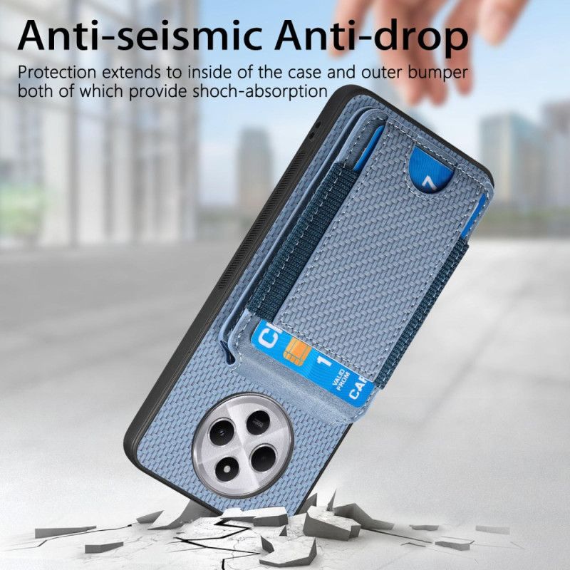 Cover Poco C75 Telefon Etui Kortholder Og Stativ I Kulfiber