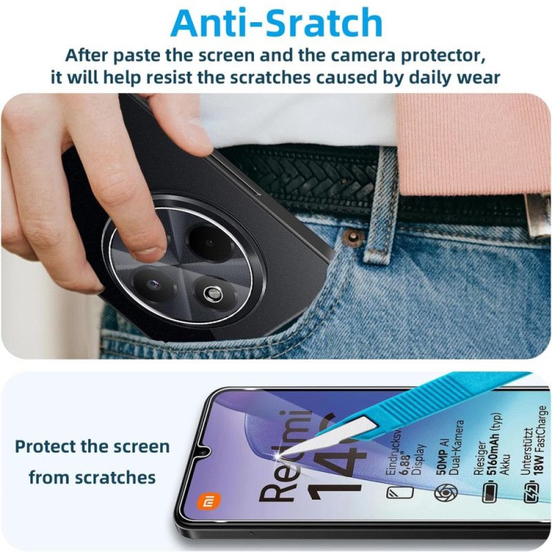 Dobbelt Hærdet Glasskærm Og Kamerabeskytter Til Xiaomi Redmi 14c / Poco C75