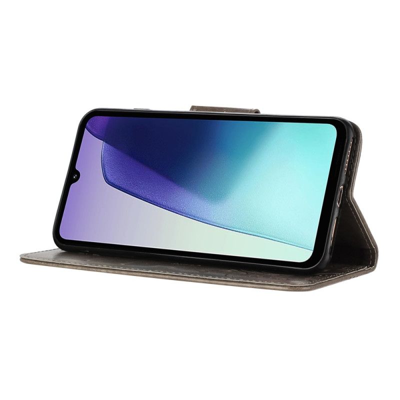 Flip Cover Poco C75 Blomster Og Sommerfugle Med Snor