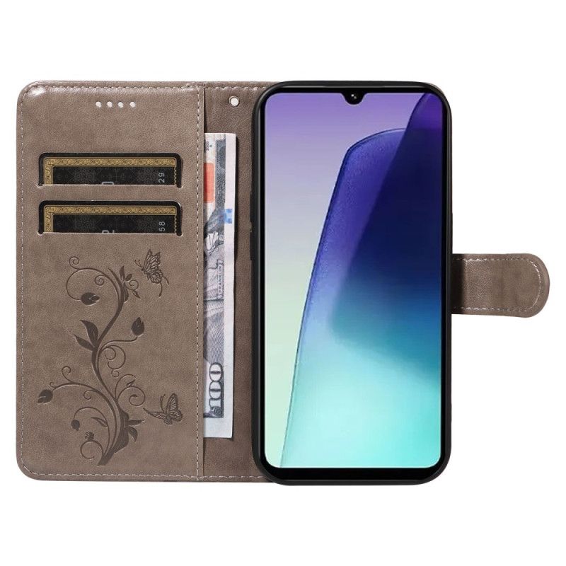 Flip Cover Poco C75 Blomstermønster Med Rem