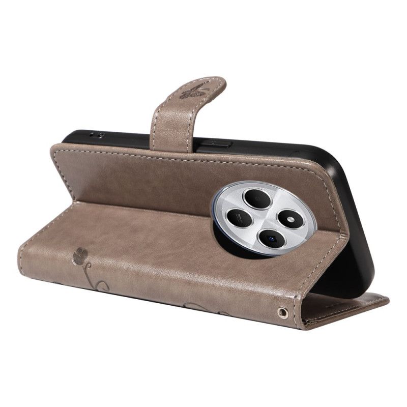 Flip Cover Poco C75 Blomstermønster Med Rem