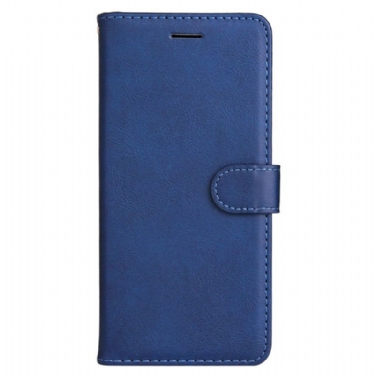 Flip Cover Poco C75 Ensfarvet Kunstlæder Med Rem