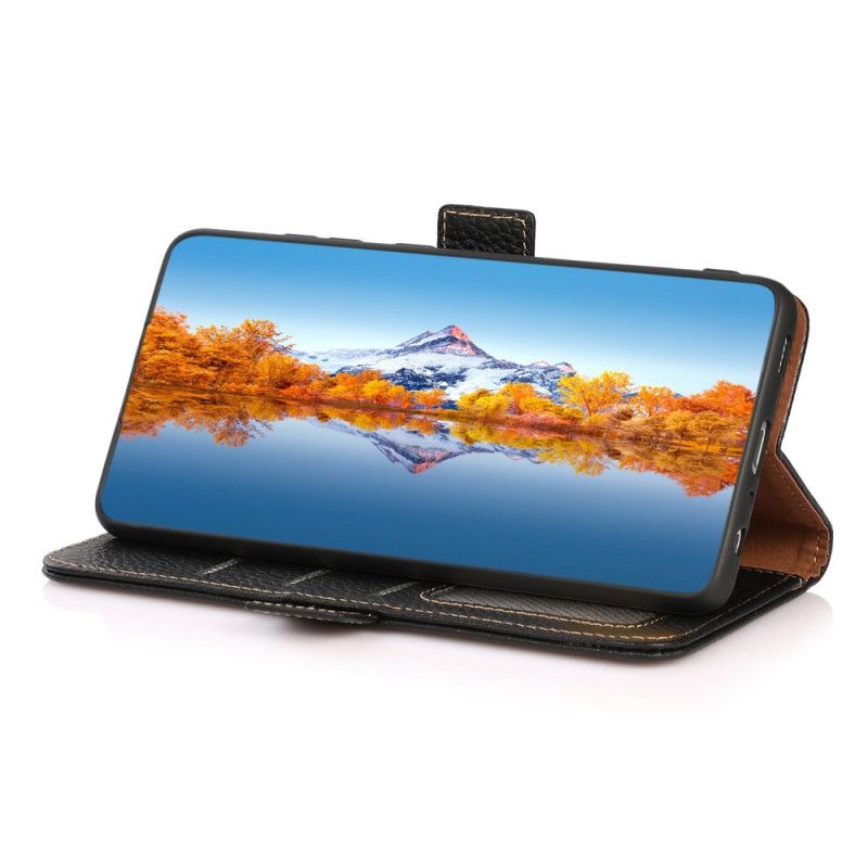 Flip Cover Poco C75 Lychee Læder Rfid-blokerende Khazneh