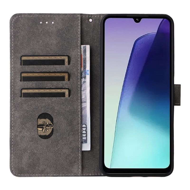 Flip Cover Poco C75 Rfid-blokering Med Ruskindseffekt Og Rem