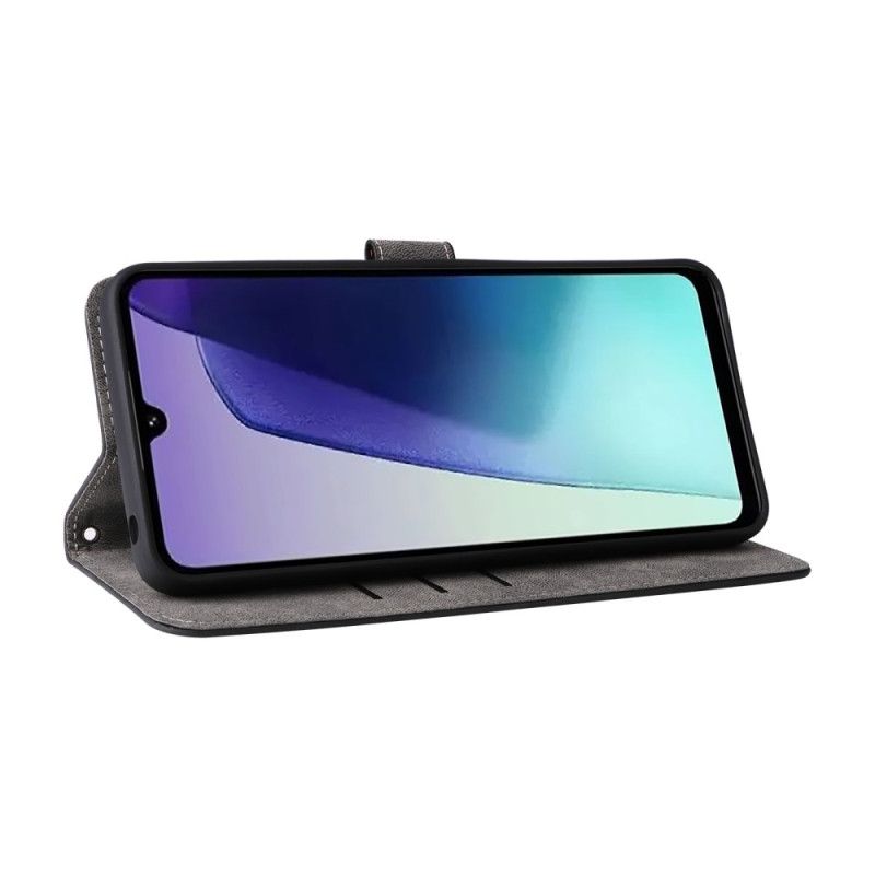 Flip Cover Poco C75 Rfid-blokering Med Ruskindseffekt Og Rem