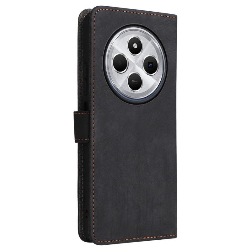 Flip Cover Poco C75 Rfid-blokering Med Ruskindseffekt Og Rem