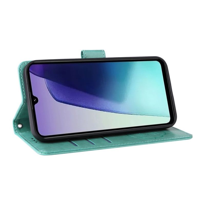 Flip Cover Til Poco C75 Blomster Og Sommerfugle Med Snor