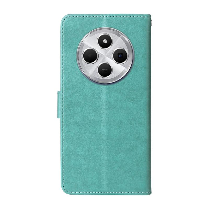 Flip Cover Til Poco C75 Blomster Og Sommerfugle Med Snor