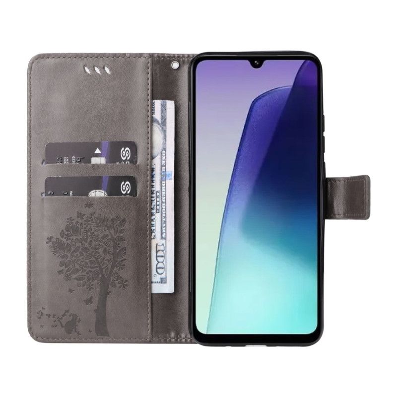 Flip Cover Til Poco C75 Kat Og Træ Med Rem