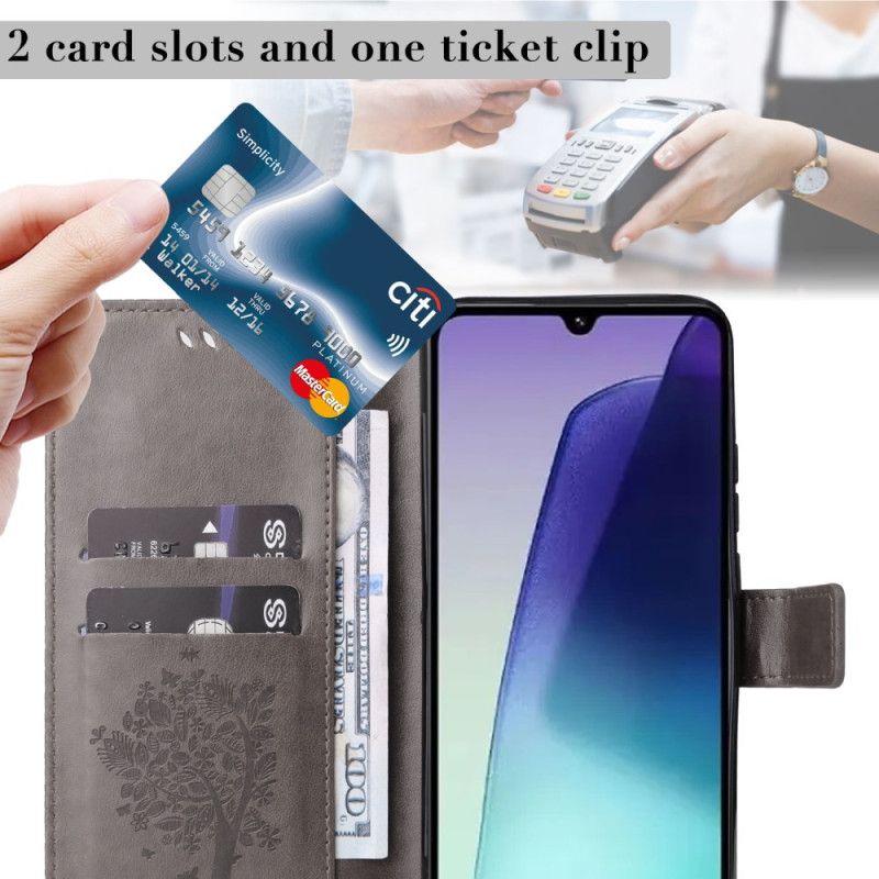 Flip Cover Til Poco C75 Kat Og Træ Med Rem