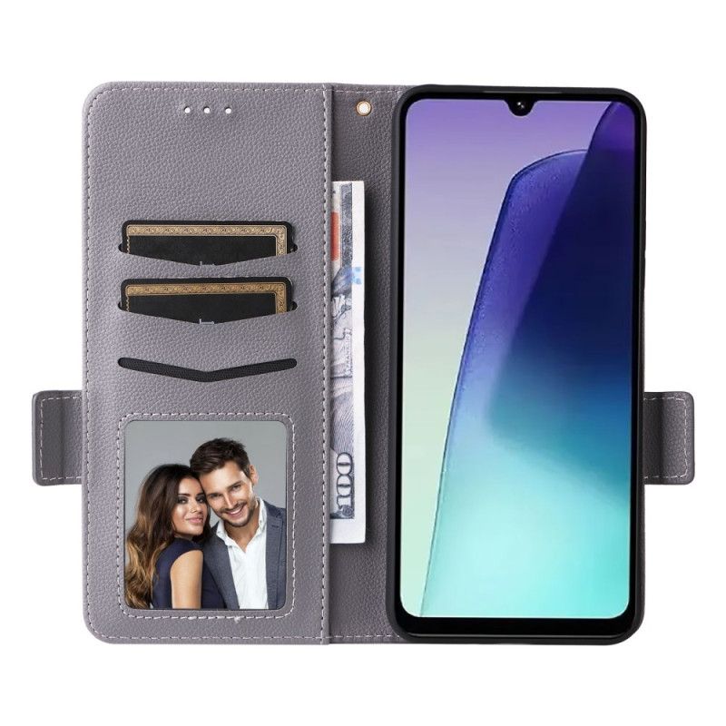 Flip Cover Til Poco C75 Litchitekstur Med Rem