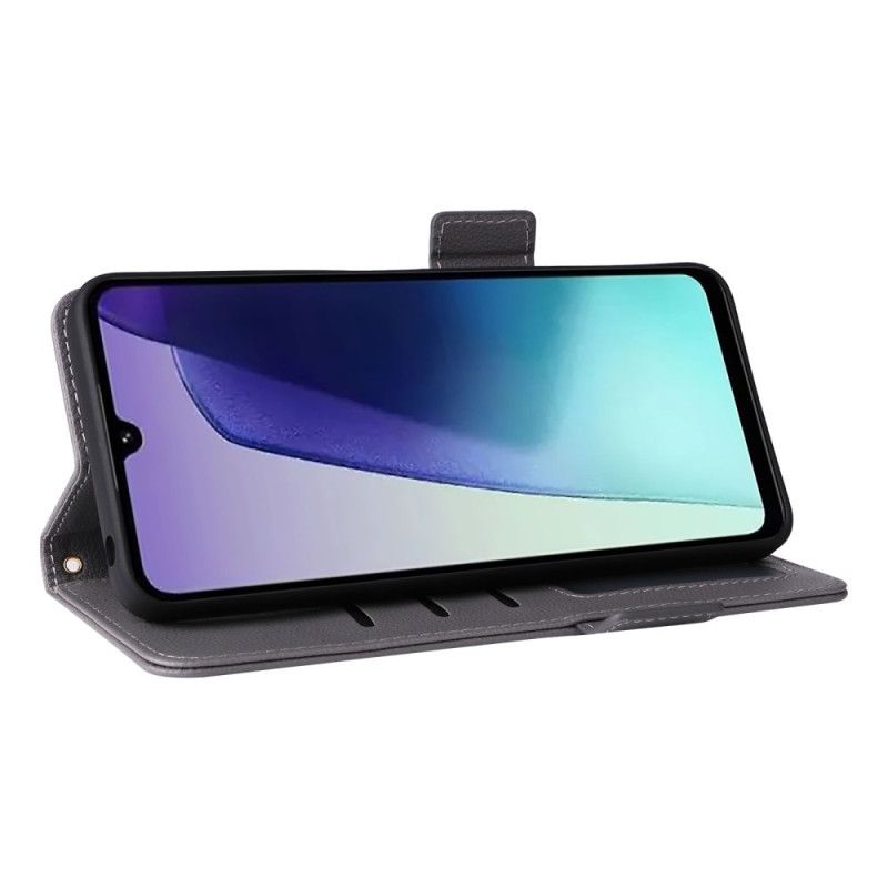 Flip Cover Til Poco C75 Litchitekstur Med Rem