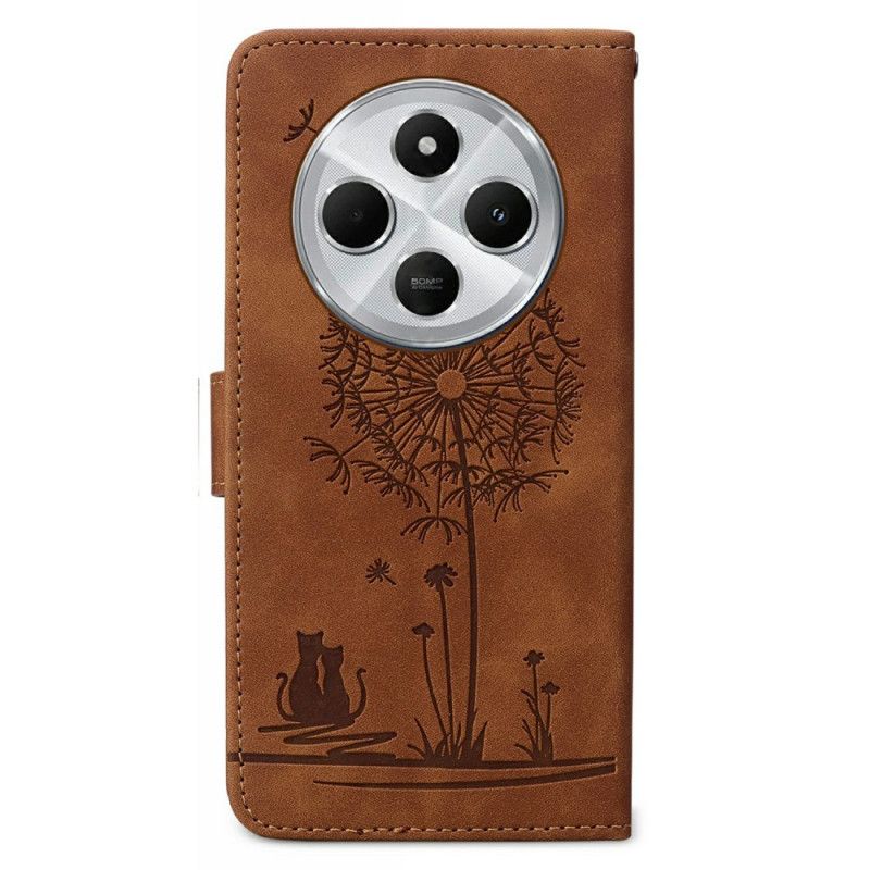 Flip Cover Til Poco C75 Mælkebøttemønster Med Rem