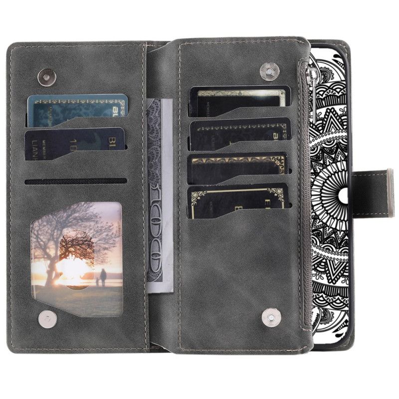 Flip Cover Til Poco C75 Mandala-ruskindseffekt