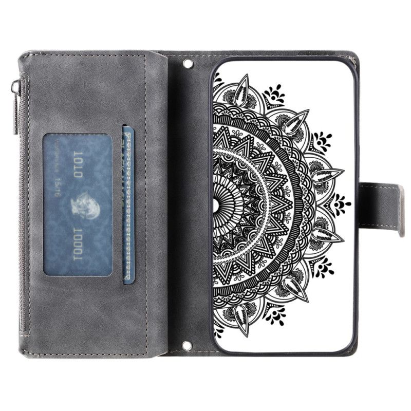 Flip Cover Til Poco C75 Mandala-ruskindseffekt