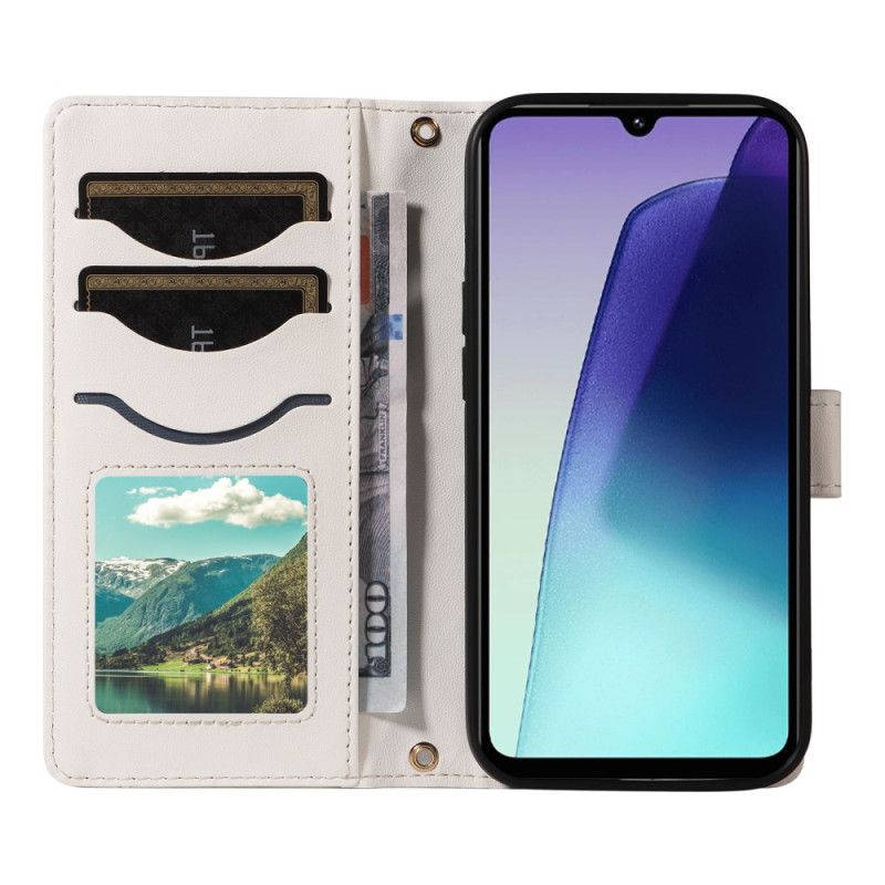 Flip Cover Til Poco C75 Quiltet Med Skulderrem Og Armbånd