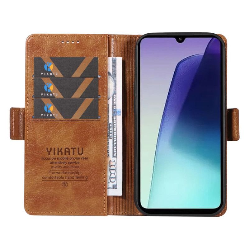 Læder Cover Poco C75 Dobbelt Lås Yikatu