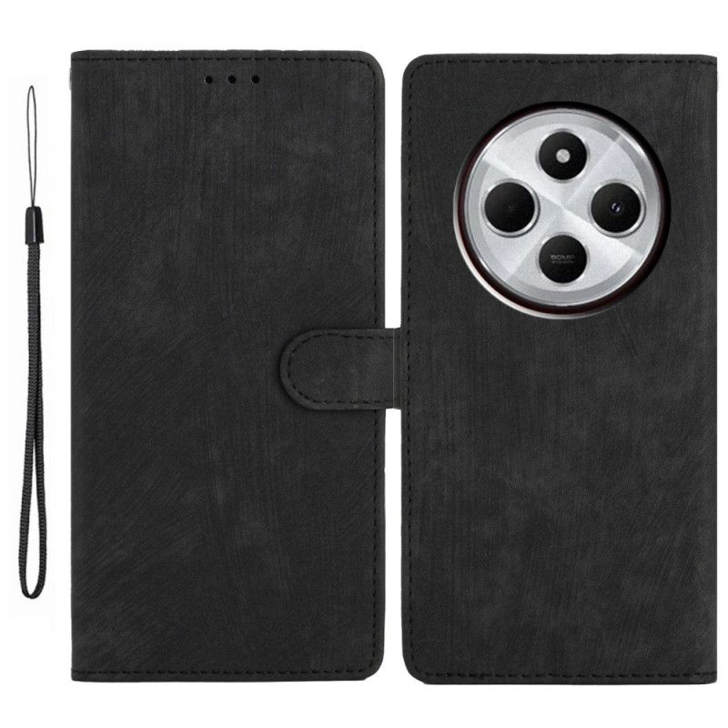 Læder Cover Poco C75 Ruskindseffekt Med Rem