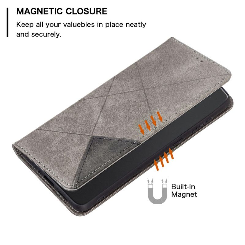 Læder Cover Poco C75 Telefon Etui Geometrisk Binfen-farve