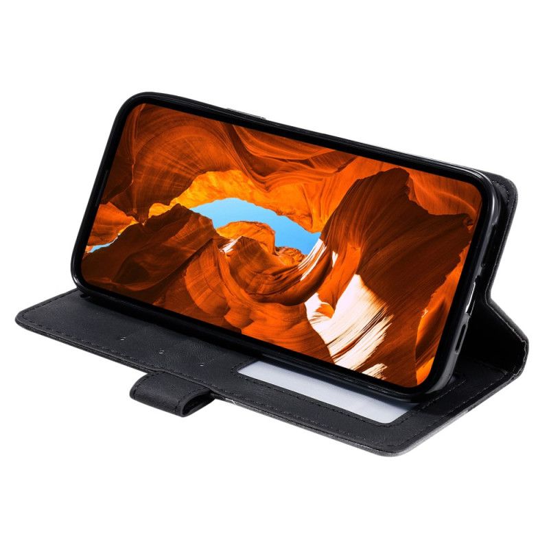 Læder Cover Poco C75 Telefon Etui Geometrisk Mønster Med Rem