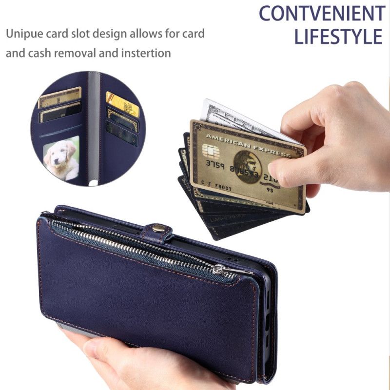 Læder Cover Poco C75 Telefon Etui Møntpung Med Rem Og Skulderrem