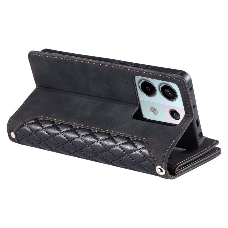 Læder Cover Poco C75 Telefon Etui Quiltet Multifunktionel