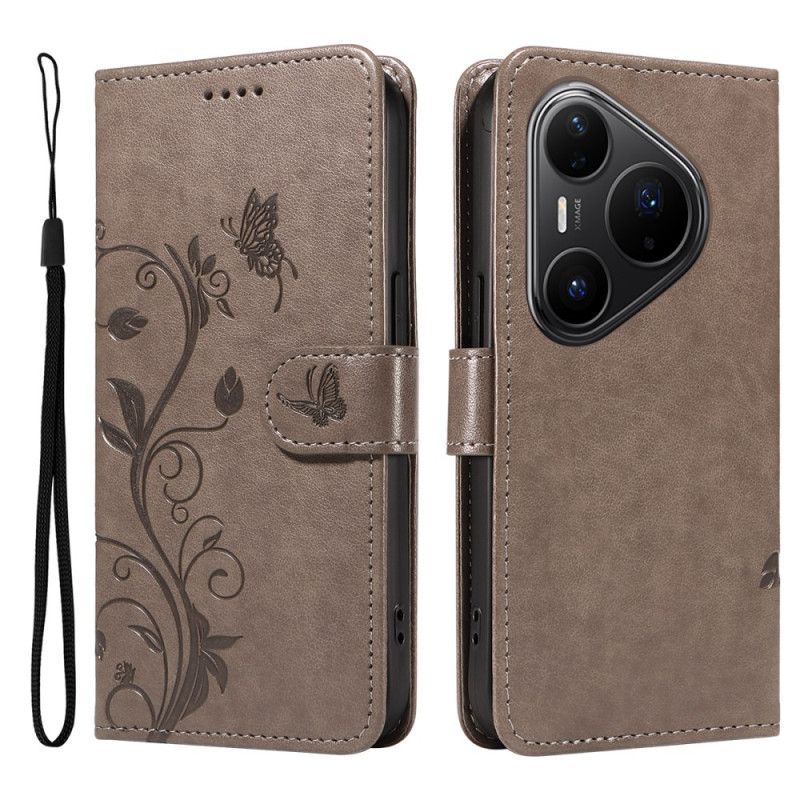 Flip Cover Huawei Pura 80 Pro Blomstermønster