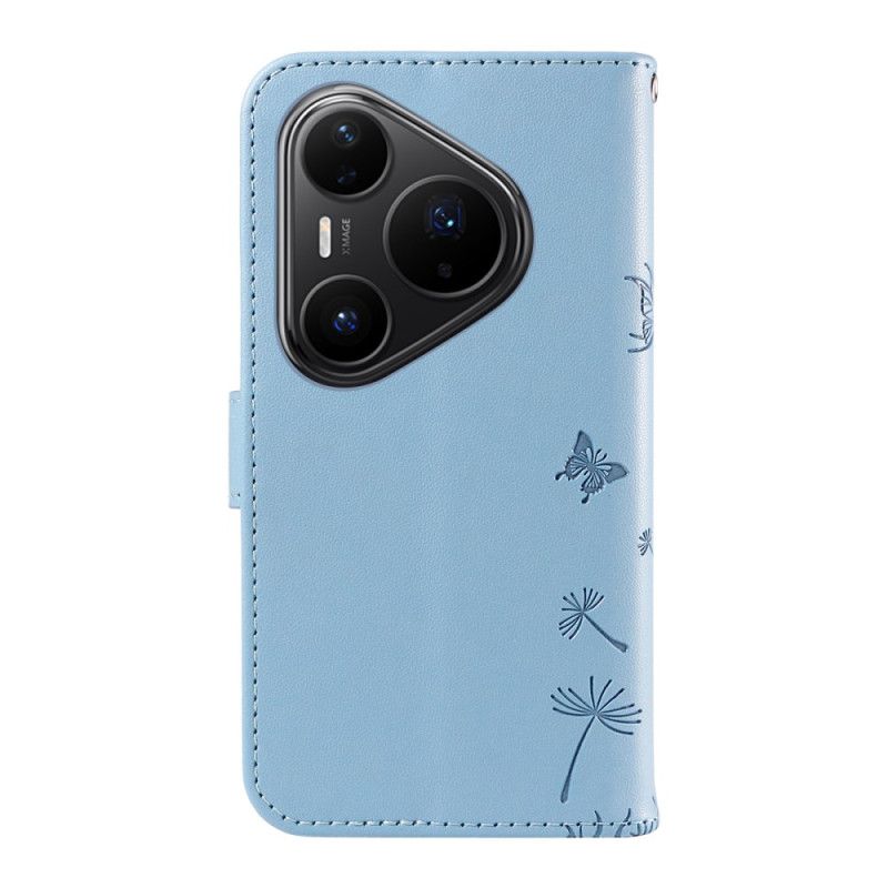 Flip Cover Til Huawei Pura 80 Pro Mælkebøttemønster Og Rem